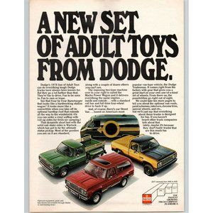 1978 New Set of Adult Toys From Dodge Vintage Print Ad From Playboy Man Cave Art